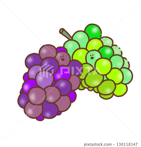 A simple and cute illustration of a smiling grape 130118147