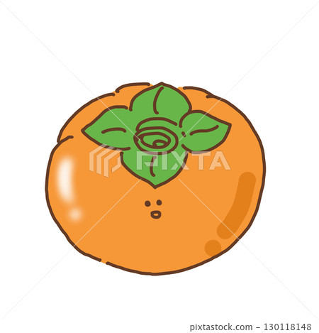 Hand-drawn cute smiling persimmon 130118148