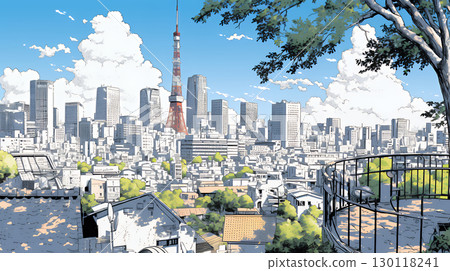 城市景觀與藍天 130118241