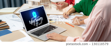 Cyber security system on computer screen protect private information brisk 130118579