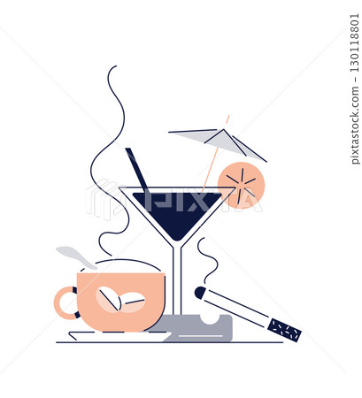 caffeine,nicotine of alcohol,flat design icon vector illustration caffeine,nicotine of alcohol,flat design icon vector illustration 130118801