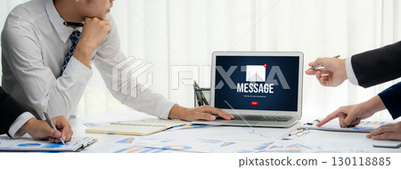 Email notification message showing on computer screen brisk 130118885