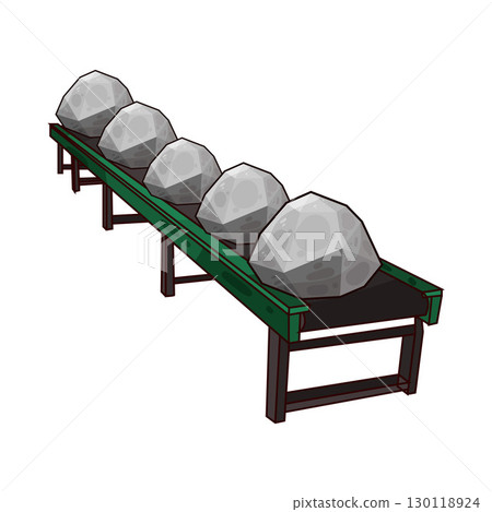 illustration of stones on the conveyor 130118924