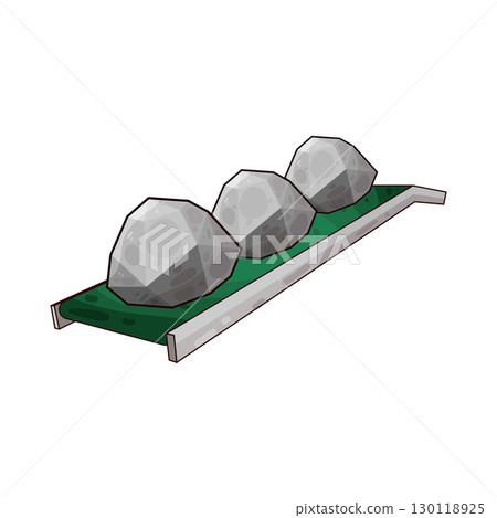 illustration of stones on the conveyor 130118925