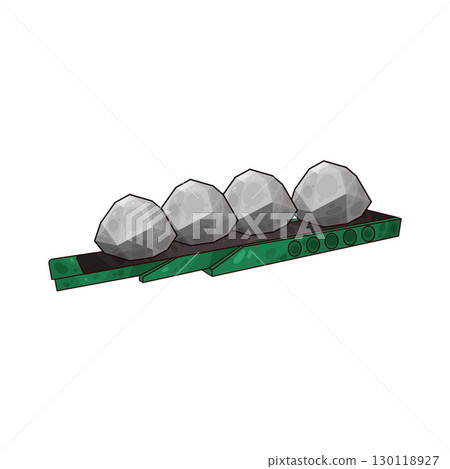 illustration of stones on the conveyor 130118927