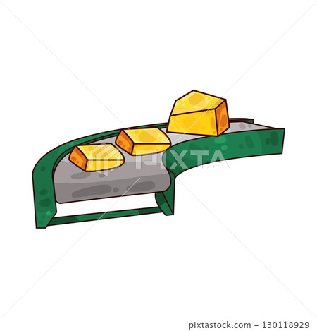illustration of gold on conveyor 130118929