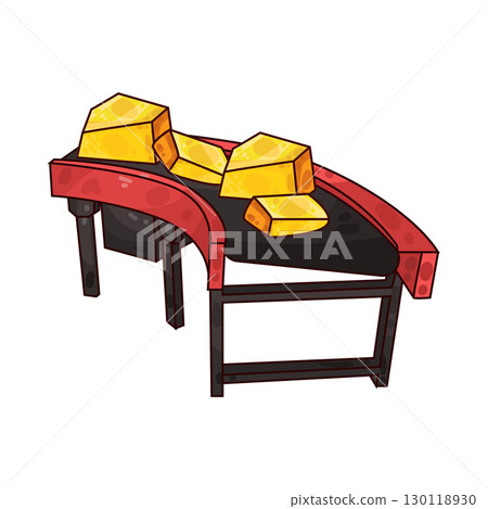 illustration of gold on conveyor 130118930