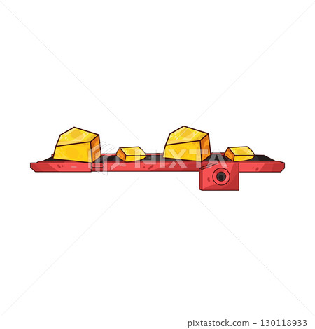 illustration of gold on conveyor illustration of gold on conveyor 130118933