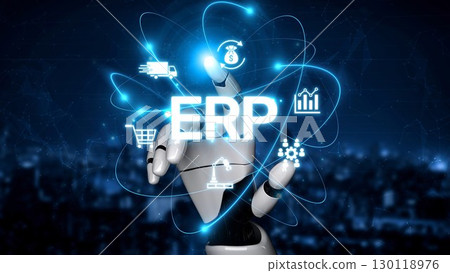 ERP System Dashboard for Enterprise Resource Planning and Business Muxer 130118976