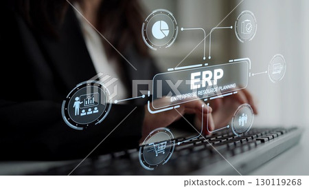 ERP System Dashboard for Enterprise Resource Planning and Business Muxer 130119268