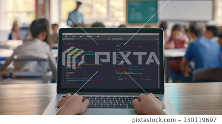 Software development programming on computer screen for brisk application 130119697