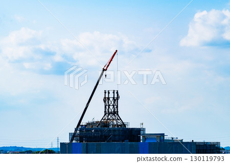 Assembly of steel towers and buildings under construction a-2 High saturation contrast 130119793