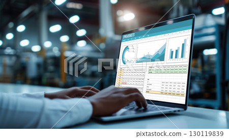 Spreadsheet Document Information Financial Startup Concept brisk 130119839