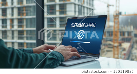 Software update on computer for brisk version of device software 130119885