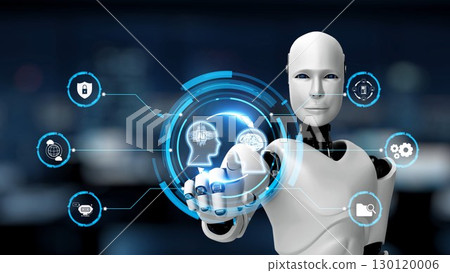 AI Brain Processing Data with Generative Artificial Intelligence Concept. Kernel 130120006