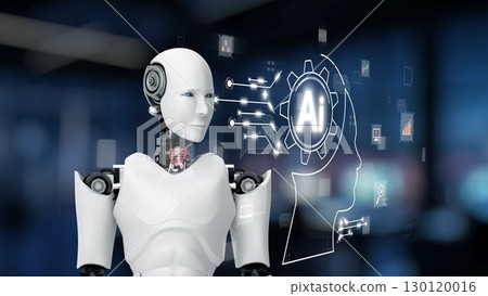 AI Brain Processing Data with Generative Artificial Intelligence Concept. Kernel AI Brain Processing Data with Generative Artificial Intelligence Concept. Kernel 130120016