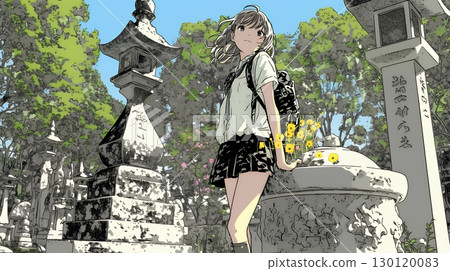 年輕女子去墳墓 130120083