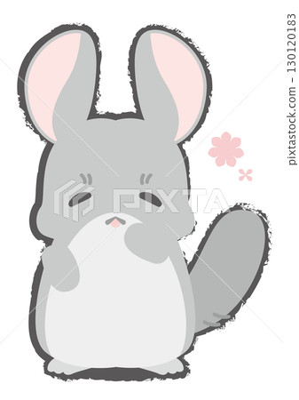 Illustration of a chinchilla having fun 130120183