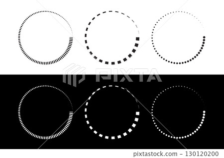 Stripes around the circle logo countdown graphic of a partially filled progress circular icon. 130120200