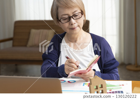 Senior women thinking about renovating their homes and starting their second life 130120222