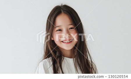 Smiling long-haired girl 130120554