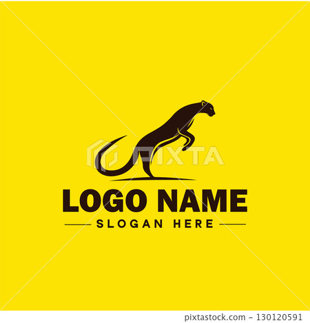 Cheetah animal logo and icon clean flat modern minimalist business and luxury brand logo design editable vector 130120591