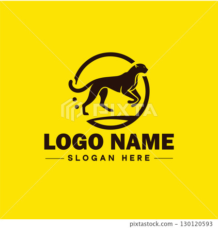 Cheetah animal logo and icon clean flat modern minimalist business and luxury brand logo design editable vector 130120593