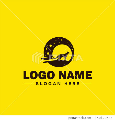 Cheetah animal logo and icon clean flat modern minimalist business and luxury brand logo design editable vector 130120622