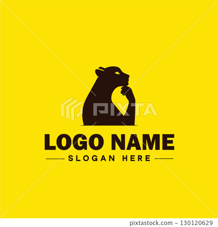Cheetah animal logo and icon clean flat modern minimalist business and luxury brand logo design editable vector 130120629