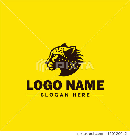 Cheetah animal logo and icon clean flat modern minimalist business and luxury brand logo design editable vector 130120642