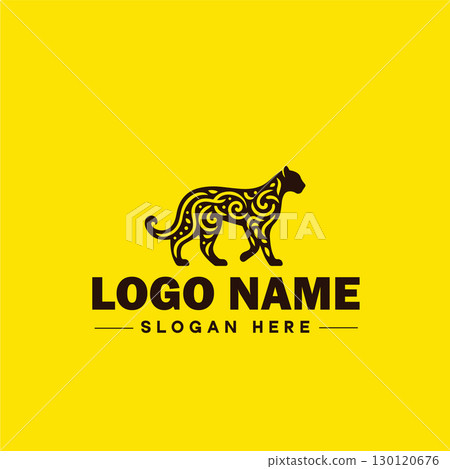 Cheetah animal logo and icon clean flat modern minimalist business and luxury brand logo design editable vector 130120676