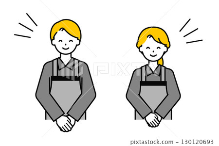 Simple restaurant staff greetings Simple restaurant staff greetings 130120693