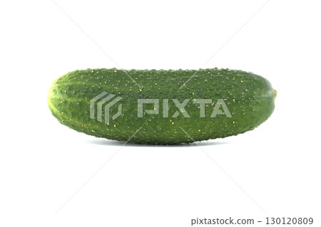 Vibrant, fresh cucumber is showcased against a clean white background, perfect for healthy eating. Vibrant, fresh cucumber is showcased against a clean white background, perfect for healthy eating. 130120809