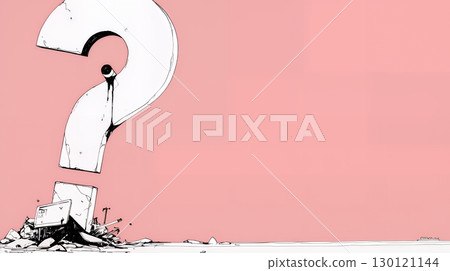 帶有問號的場景：你的腦海中誕生了一個問號（簡單的顏色使用） 130121144