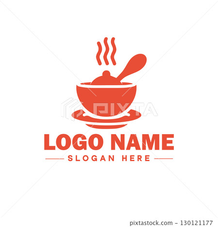 restaurant, bar, coffee shop, bbq, bakery, cafe, food logo and icon symbol clean flat modern minimalist business logo design editable vector 130121177