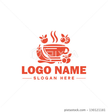 restaurant, bar, coffee shop, bbq, bakery, cafe, food logo and icon symbol clean flat modern minimalist business logo design editable vector 130121181