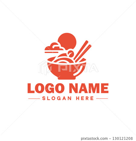 restaurant, bar, coffee shop, bbq, bakery, cafe, food logo and icon symbol clean flat modern minimalist business logo design editable vector 130121208