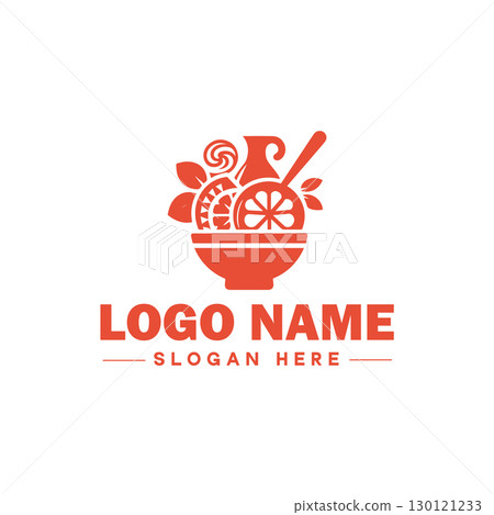 restaurant, bar, coffee shop, bbq, bakery, cafe, food logo and icon symbol clean flat modern minimalist business logo design editable vector 130121233