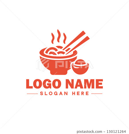 restaurant, bar, coffee shop, bbq, bakery, cafe, food logo and icon symbol clean flat modern minimalist business logo design editable vector 130121264