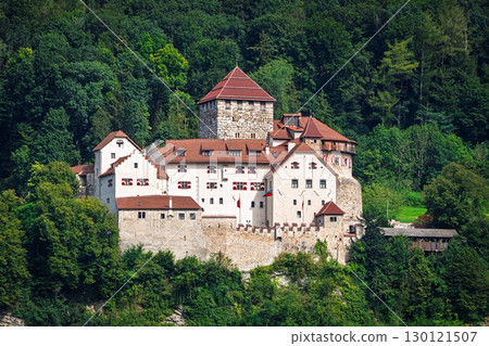 Majestic Vaduz Castle A Timeless Fortress Nestled Amidst Lush Greenery in Liechtenstein 130121507