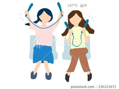 Illustration material of two women watching sports 130121671