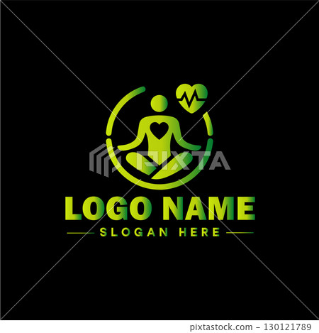 Health logo clinic medical wellness fitness spa yoga sports logo and icon symbol clean flat modern minimalist business logo design editable vector 130121789