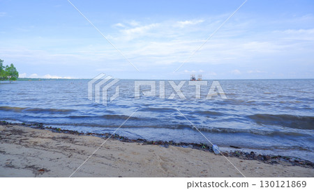Two Tourist Ships Sailing on the Ocean at Belo Beach Two Tourist Ships Sailing on the Ocean at Belo Beach 130121869