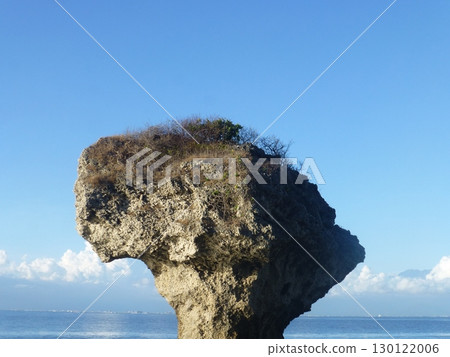 Pingtung, Taiwan - 05.19.2025: Vase Rock on the coast of Xiaoliuqiu Island (Liuqiu Township) 130122006