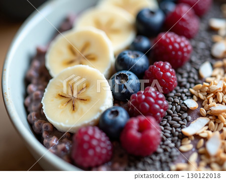 Close up Artistic Arrangement of Healthy Fruit and Seed Bowl 130122018