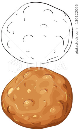 Hand Drawn and Colored Japanese Rice Cracker Illustration 130122066