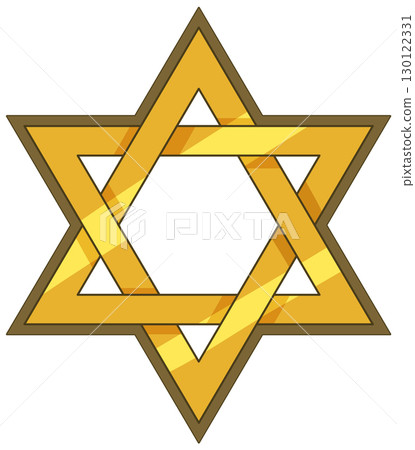 Golden Star of David Vector Illustration on White Background 130122331