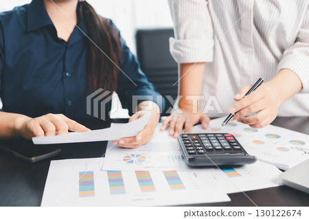 Business meeting, data analytics or women with graph presentation in office. Chart, analysis accounting team brainstorming economy, inflation or solution. business project finance investment concept. Business meeting, data analytics or women with graph presentation in office. Chart, analysis accounting team brainstorming economy, inflation or solution. business project finance investment concept. 130122674