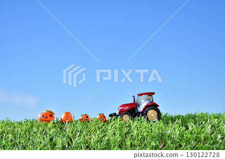 Halloween haunted pumpkin harvest image and tiller 130122728