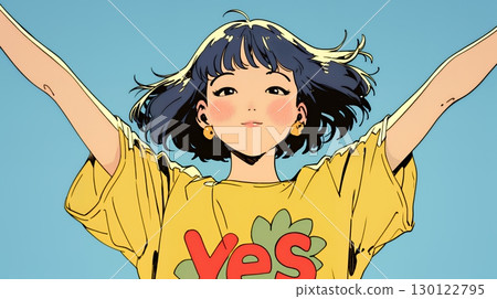 A woman smiling and giving a yes sign A woman smiling and giving a yes sign 130122795